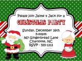 Kids Holiday Party Invitation Santa and Mrs Claus Kids Christmas Holiday Party