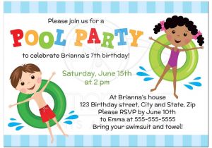 Kids Swimming Party Invitations Free 10th Birthday Party Invitations Boy Printable S Pool