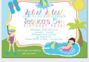Kids Swimming Party Invitations Pool Party Invitation Kids Pool Party Invitation Pool