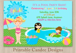 Kids Swimming Party Invitations Pool Party Invitations for Kids Free Printable
