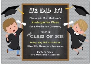 Kindergarten Graduation Party Invitations We Did It Kids Graduation Invitations Paperstyle
