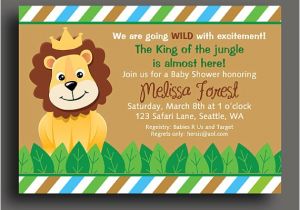 King Of the Jungle Baby Shower Invitations King Of the Jungle Lion Invitation Printable or Printed