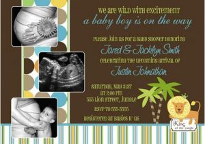 King Of the Jungle Baby Shower Invitations King Of the Jungle Lion Ultrasound Baby Shower Invitation