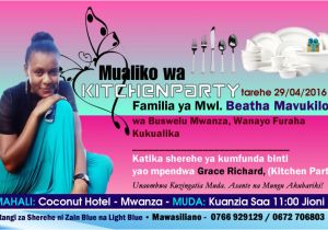 Kitchen Party Invitation Cards Zambia Grace Richard Kitchen Party Kicbjamii