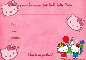 Kitty Party Invitation Template Printable Hello Kitty Birthday Invitation Template