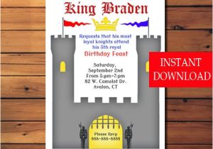 Knight Birthday Invitation Template Knight Birthday Invitation Birthday Party Boy Birthday