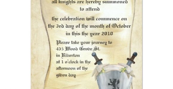 Knight Birthday Invitation Template Medieval Knight Birthday Invitation Zazzle