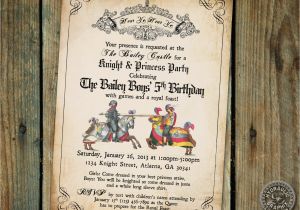 Knight Birthday Invitation Template Medieval Times Printable Invitation for by Hydraulicgraphix