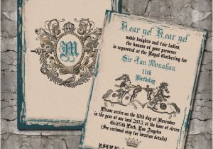 Knight Birthday Invitation Template Vintage Jousting Knights Invitations and Thank You Cards sold