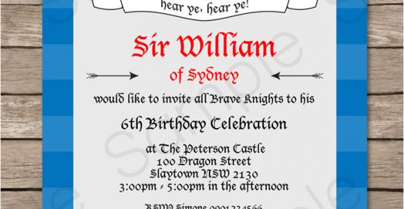 Knight Party Invitation Template Knight Party Invitations Template Knights Birthday Party