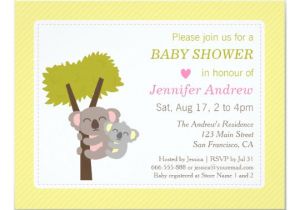 Koala Birthday Invitation Template Cute Baby Koala Bear and Mommy Baby Shower Invitation