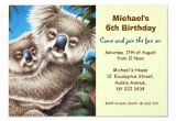 Koala Birthday Invitation Template Cute Koala Birthday Party Invitation Zazzle