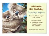Koala Birthday Invitation Template Cute Koala Birthday Party Invitation Zazzle