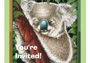 Koala Birthday Invitation Template Cute Koala Kids Birthday Party Invitation Zazzle Com