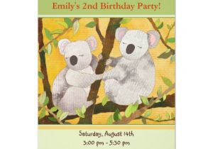 Koala Birthday Invitation Template Sweet Koalas Kids Birthday Party Invitation Zazzle Com