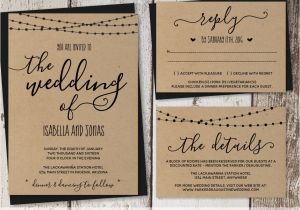 Kraft Paper Wedding Invitation Template Wedding Invitation Template Rustic Printable Set