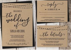 Kraft Wedding Invitation Template Wedding Invitation Template Rustic Printable Set