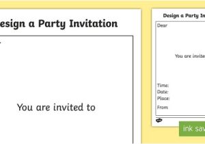 Ks1 Party Invitation Template Free Design A Party Invitation Template Design