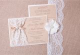 Lace and Pearls Bridal Shower Invitations Abigail Burlap Lace Wedding Invitation Vintage Rustic