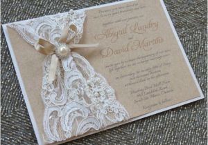 Lace and Pearls Bridal Shower Invitations Abigail Lace & Burlap Wedding Invitation Customizable