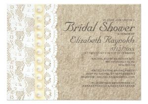 Lace and Pearls Bridal Shower Invitations Antique Lace and Pearls Bridal Shower Invitations