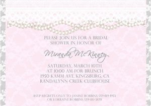 Lace and Pearls Bridal Shower Invitations Items Similar to Custom Lace and Pearl Bridal Shower