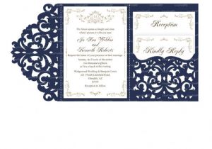 Lace Wedding Invitation Template Wedding Invitation Set Of Tri Fold Lace Pocket Envelope