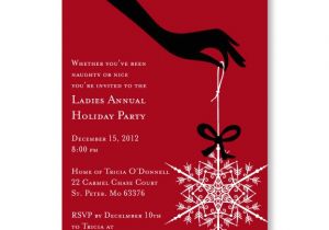 Ladies Christmas Party Invitations Ladies Holiday Cocktail Party Invitation Snowflake
