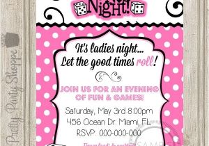 Ladies Only Party Invitation Wording Bunco Night Ladies Night Party Invitation
