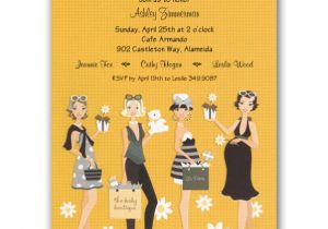 Ladies Only Party Invitation Wording Daisy Ladies Yellow Baby Shower Invitations Paperstyle