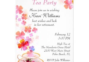 Ladies Tea Party Invitations Stylish Ladies Retirement Tea Party Invitation Zazzle