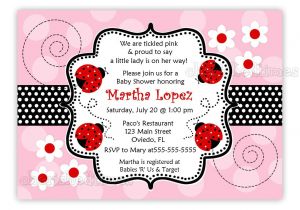 Ladybug Invitations for Baby Shower Another Pink and Red Ladybug Baby Shower Invitation You