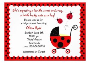 Ladybug Invitations for Baby Shower Ladybug Baby Shower Invitations 5" X 7" Invitation Card
