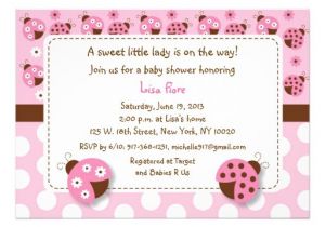 Ladybug Invitations for Baby Shower Pink Ladybug Baby Shower Invitations