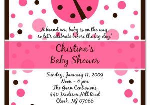 Ladybug Invitations for Baby Shower Pink Ladybug Baby Shower Invitations Party Xyz