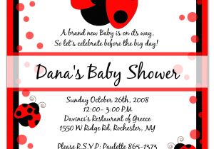 Ladybug themed Baby Shower Invitations Ladybug Baby Shower Invitations