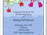 Lake Party Invitation Templates Free Underwater Swim Kids Party Invitations Swim Party Invitations