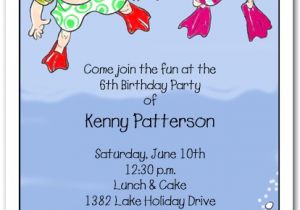 Lake Party Invitation Templates Free Underwater Swim Kids Party Invitations Swim Party Invitations