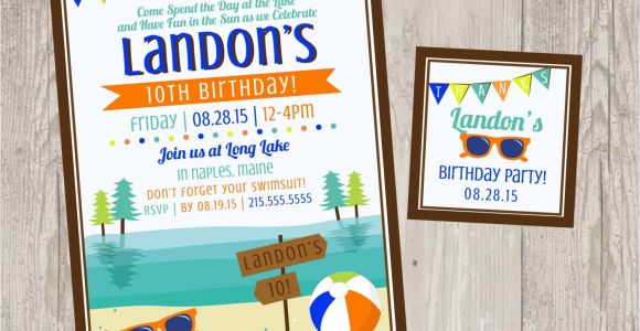 Lake Party Invitations Lake Birthday Party Invitations Summer Party Printable