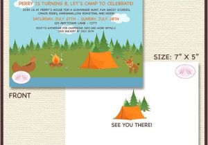 Lake Party Invitations Lake Camping Birthday Party Invitation forest Swimming