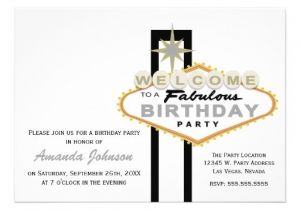 Las Vegas Birthday Party Invitations Las Vegas Sign Birthday Party Invitation 5 Quot X 7