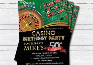 Las Vegas themed Birthday Invitations Casino 50th Birthday Invitation Adult Man Birthday Surprise