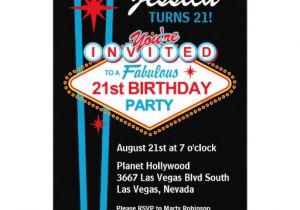 Las Vegas themed Birthday Invitations Las Vegas 21st Birthday Party Invitation 5" X 7