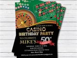 Las Vegas themed Birthday Party Invitations Casino 50th Birthday Invitation Adult Man Birthday Surprise