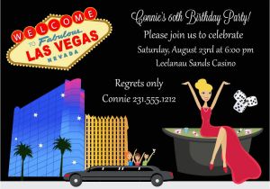 Las Vegas themed Birthday Party Invitations Casino Birthday Invitation Adult Birthday Party