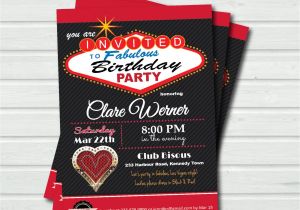 Las Vegas themed Birthday Party Invitations Casino Birthday Invitation for Woman Las by