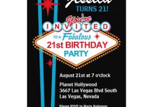 Las Vegas themed Birthday Party Invitations Las Vegas 21st Birthday Party Invitation 5" X 7