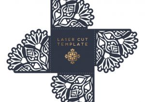 Laser Cut Wedding Invitation Card Template Vector Free Vector Wedding Card Laser Cut Template with Mandala Vector