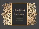 Laser Cut Wedding Invitation Template Floral Laser Cut Wedding Invitation 5×7 Gate Fold Card