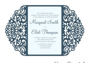 Laser Cut Wedding Invitation Template ornamental 5×7 39 39 Gate Fold Wedding Invitation Card